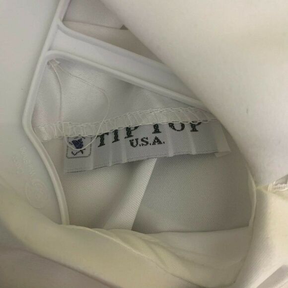 Vintage Infant One Piece Tuxedo Suit 18 months White Christening Buttons Hat - Picture 7 of 7